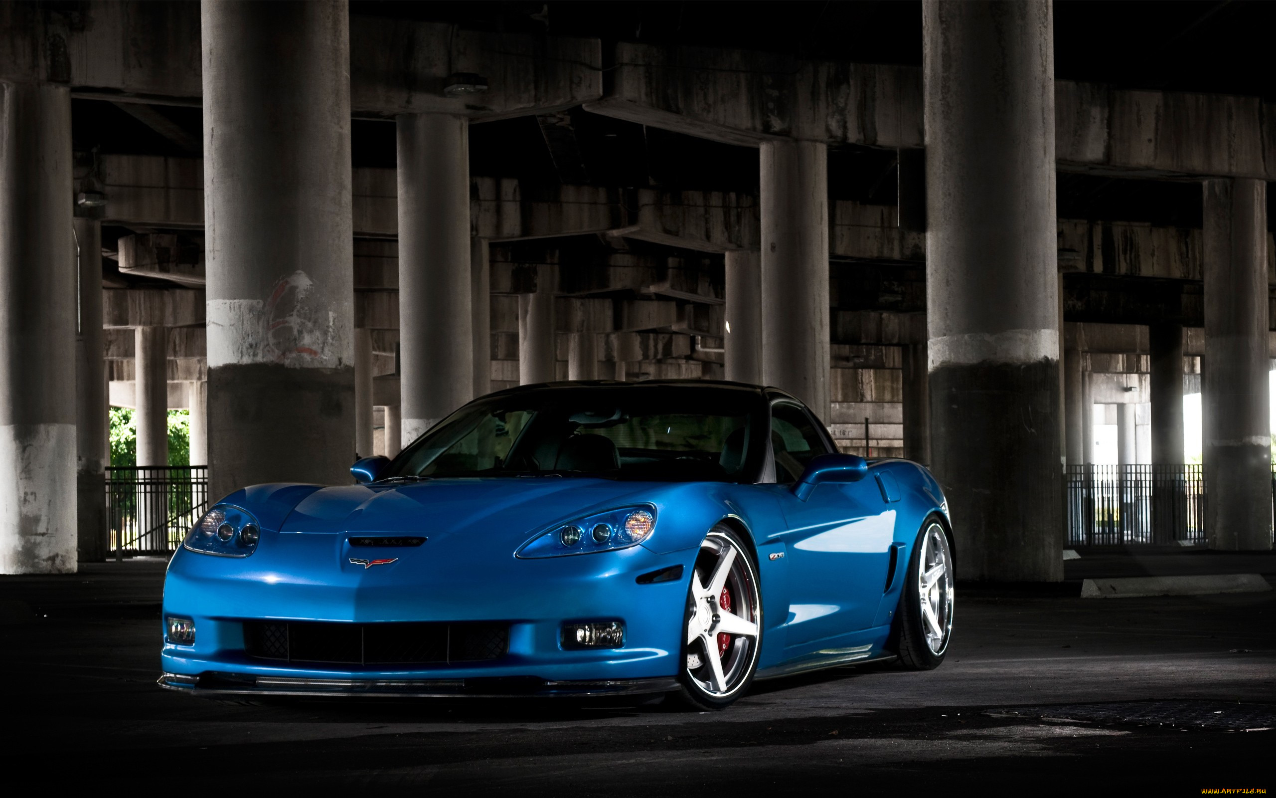 , corvette, blue, chevrolet